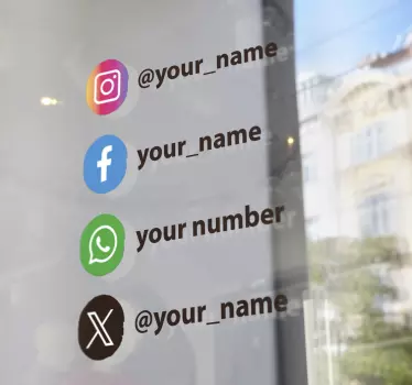 αυτοκόλλητο πρόσοψη καταστήματος Προσαρμοσμένα λογότυπα κοινωνικώ - TenStickers