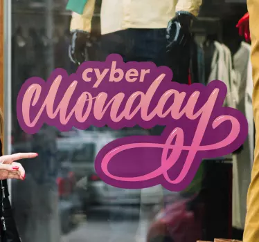 ροζ cyber monday αυτοκόλλητα μαύρο Παρασκευή - TenStickers