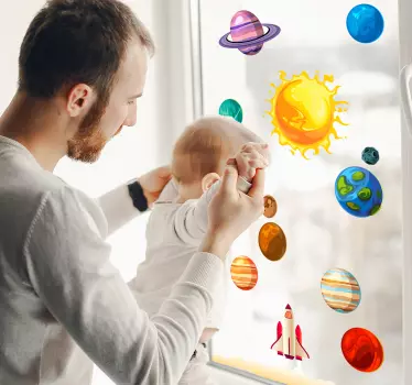 αυτοκόλλητο πλανητών χώρο - TenStickers