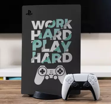παίξτε σκληρά αυτοκόλλητα playstation 5 - TenStickers