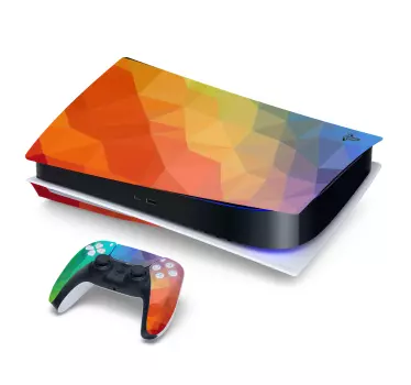 αυτοκόλλητο πολυγωνικό ουράνιο τόξο playstation 5 - TenStickers