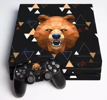 Ps4 γεωμετρική αρκούδα playstation 4 αυτοκόλλητα - TenStickers