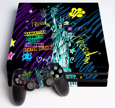 Αυτοκόλλητα ps4 Σχεδίαση Ελευθερίας Πόλης - TenStickers
