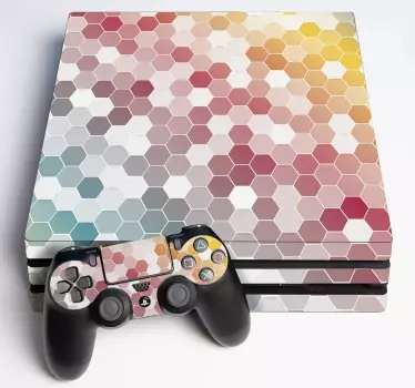 Αυτοκόλλητα ps4 Εξαγωνικό Χρωματιστό Μωσαϊκό - TenStickers