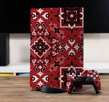 Αυτοκόλλητα ps4 Πολυτελές Κόκκινο Μοτίβο - TenStickers