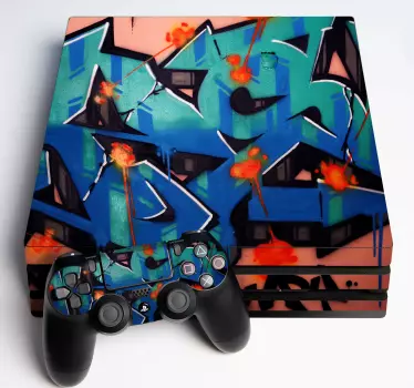 Αυτοκόλλητα ps4 Ζωντανό Γραφιστικό Μοτίβο - TenStickers