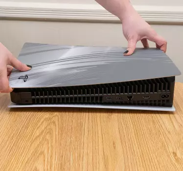 Αυτοκόλλητα ps5 με ασημί δέρμα playstation 5 - TenStickers