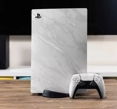 Ps5 λευκό μάρμαρο επιτραπέζιο playstation 5 decal - TenStickers