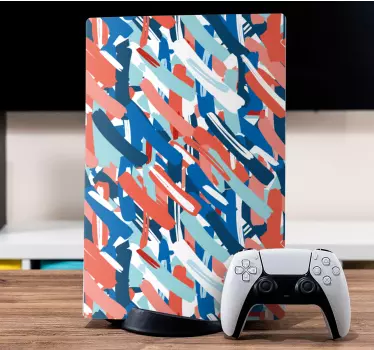 κόκκινο μπλε και άσπρο πινέλο πινελιές playstation - TenStickers