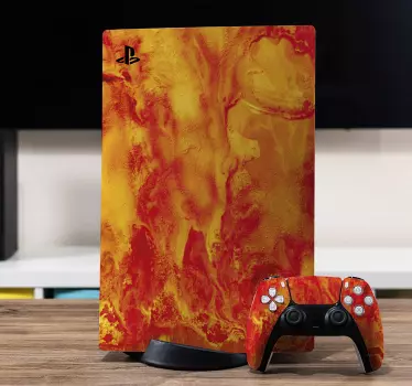 αυτοκόλλητα με κόκκινη λάβα playstation 5 - TenStickers