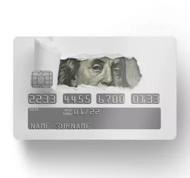 σχισμένο χαρτί που αποκαλύπτει το decal της τραπεζικής κάρτας του - TenStickers