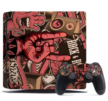 Rock graffiti ps4 playstation 4 decal - TenStickers
