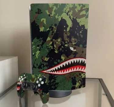 αυτοκόλλητα για δόντια καρχαρία camo - TenStickers
