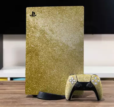 λαμπερό χρυσό δέρμα playstation 5 decal - TenStickers