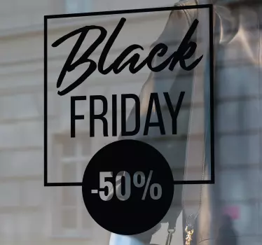 Αυτοκόλλητο για βιτρίνες Εκπτώσεις black friday -50% - TenStickers