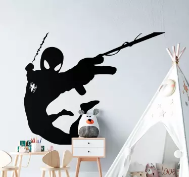 αυτοκόλλητο σιλουέτα spiderman υπερήρωα - TenStickers