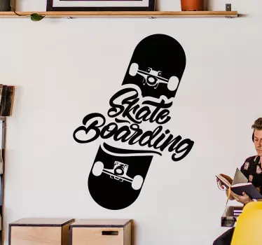 Skate λογότυπο vintage τοίχο decal - TenStickers