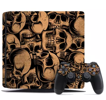 κρανίο μοτίβο φόντου playstation 4 decal - TenStickers