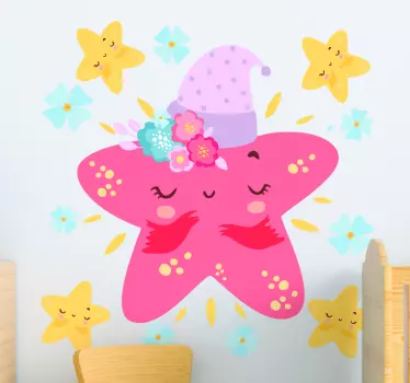 χαμόγελα-σε-κόκκινα-αστέρια εικόνα wall art decal - TenStickers
