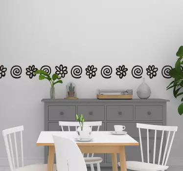 αυτοκόλλητο με σπείρες και λουλούδια - TenStickers