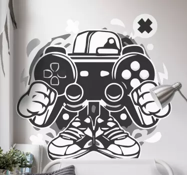 αυτοκόλλητο playstation κινουμένων σχεδίων δρόμου - TenStickers