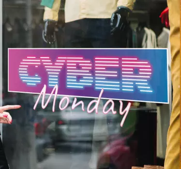 ριγέ νέον cyber Δευτέρα αυτοκόλλητα μαύρο Παρασκευή - TenStickers