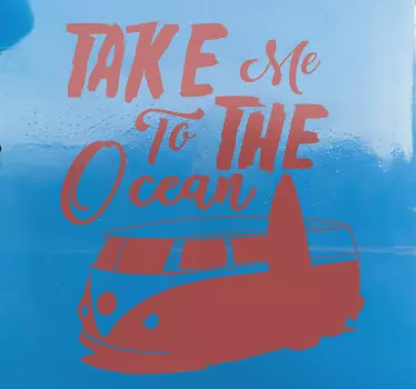 Surfer camper κείμενο τοίχου decal - TenStickers