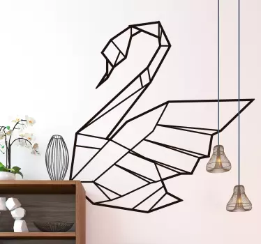 αυτοκόλλητο τοίχου ζωικού κύκλου swan origami - TenStickers