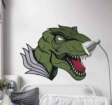 T-rex κεφάλι εικόνα δράκος τοίχου decal - TenStickers