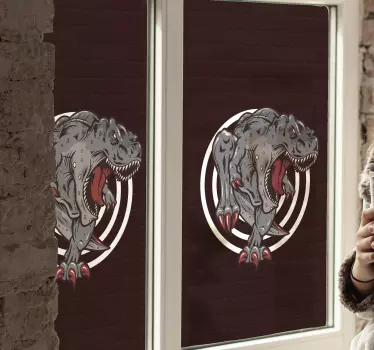 Decal παραθύρου απεικόνισης t-rex - TenStickers