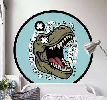 αυτοκόλλητο τοίχου με λογότυπο t-rex - TenStickers