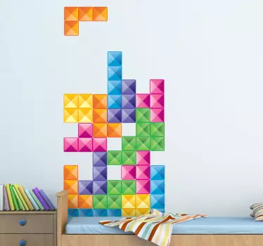 διακοσμητικό αυτοκόλλητο κομμάτια tetris - TenStickers