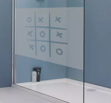 αυτοκόλλητο ντους παιχνιδιών tic tac toe - TenStickers
