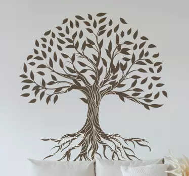 δέντρο της ζωής vintage φόντο δέντρο τοίχο decal - TenStickers