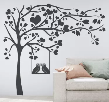 δέντρο με καρδιές δέντρο τοίχο decal - TenStickers