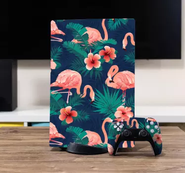 αυτοκόλλητο τροπικό δάσος playstation 5 μεμβράνη - TenStickers