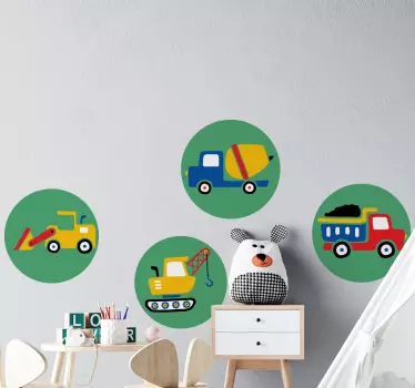 φορτηγά σε κύκλους παιχνίδι decal - TenStickers