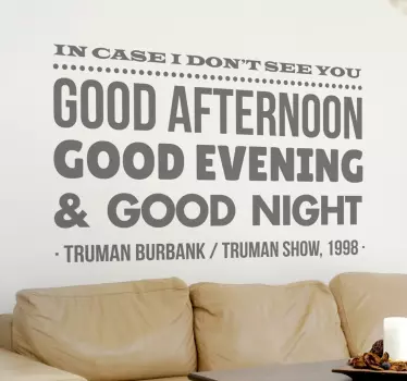 το αυτοκόλλητο τοίχου του truman show - TenStickers