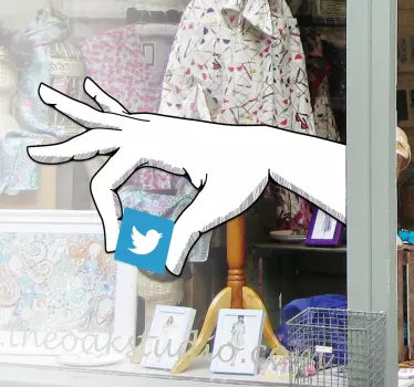 αυτοκόλλητο λογότυπου χεριού twitter - TenStickers