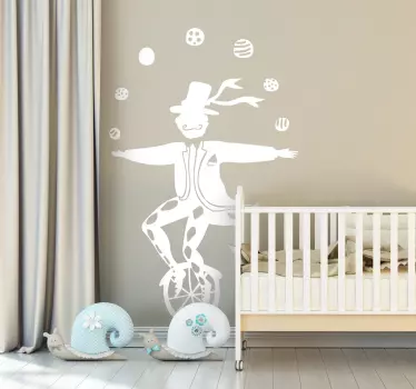 αυτοκόλλητο unicycle παιδιά κλόουν - TenStickers