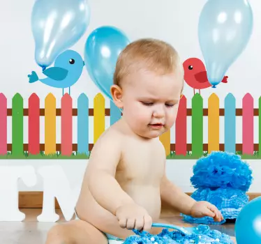 αυτοκόλλητο περίγραμμα πολύχρωμο φράχτη - TenStickers