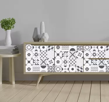 Vintage μπλε πλακάκια επίπλων - TenStickers