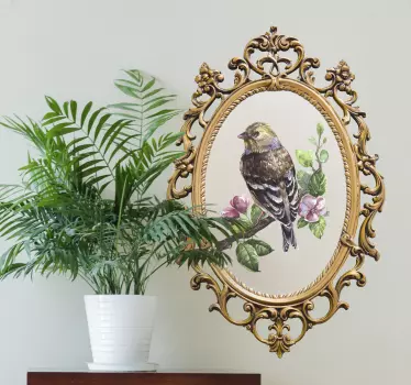 Vintage τοίχο αυτοκόλλητο πουλί καθρέφτη - TenStickers