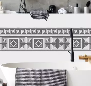 Αυτοκόλλητο περίγραμμα vinilo decorativo línea cenefa griega - TenStickers