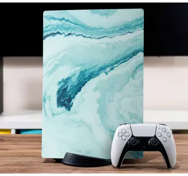 κύματα από μπλε μάρμαρο playstation 5 decal - TenStickers