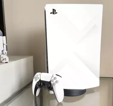αυτοκόλλητο λευκό φόντο αφηρημένη γραμμές playstation 5 - TenStickers