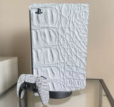 λευκό αλλιγάτορα δερμάτινο playstation 5 decal - TenStickers