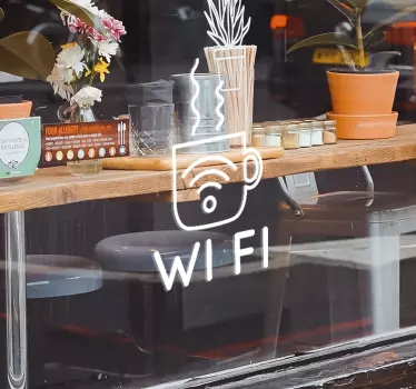 αυτοκόλλητο wi-fi για καφέ - TenStickers