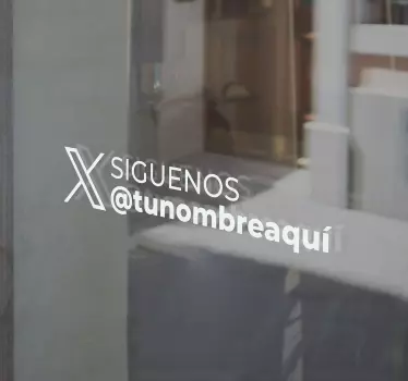 αυτοκόλλητο πρόσοψη καταστήματος Ακολουθήστε μας (X twitter symbo - TenStickers