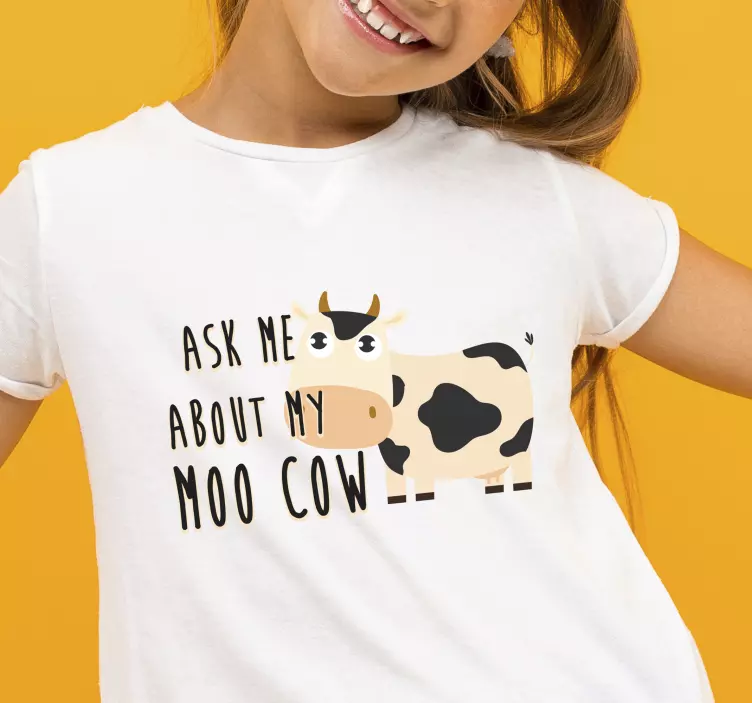 ρωτήστε με για το t-shirt αγελάδων - TenStickers